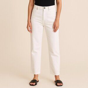 Show Me Your Mumu White Straight Leg Jeans – Raw Hem – Size 26